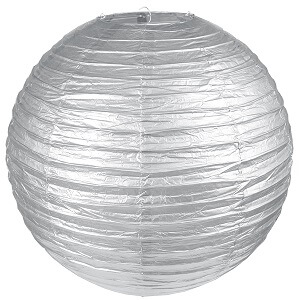 Lanterne metallisee argent 50cm