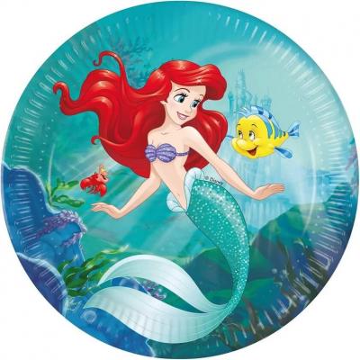 Lari95455 assiette ronde carton anniversaire enfant sirene ariel disney
