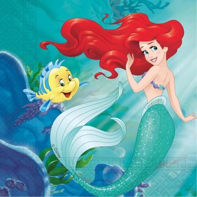 Lari95457 serviette de table papier anniversaire sirene ariel disney