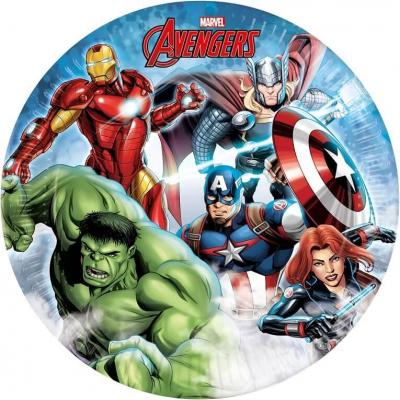 Lave93871 assiette ronde carton anniversaire marvel avengers infinity stones