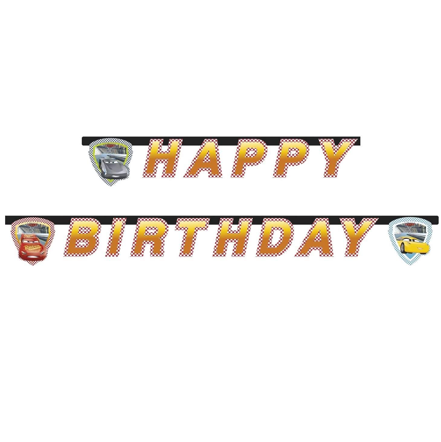 Lcar87804 guirlande fanion anniversaire cars disney