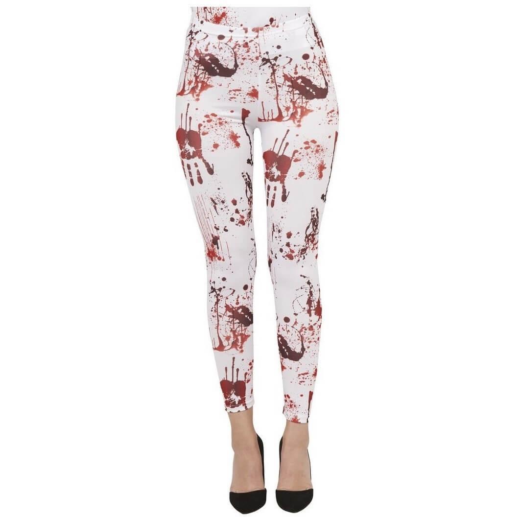 Legging sanglant blanc et rouge halloween