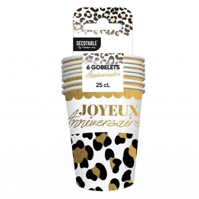 Leogb2500 magasin vaisselle pas de calais gobelet carton leopard anniversaire