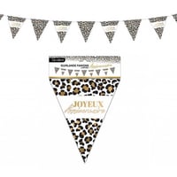 Leogfm00 guirlande fanion joyeux anniversaire leopard