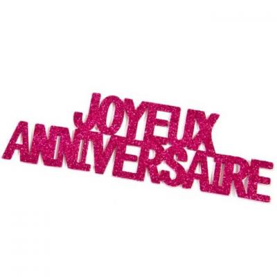 Autocollant anniversaire fuchsia (x6) REF/DEC762