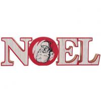 Lettre decorative pere noel d antan rouge et bois naturel