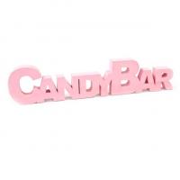 Lettre en bois candy bar rose