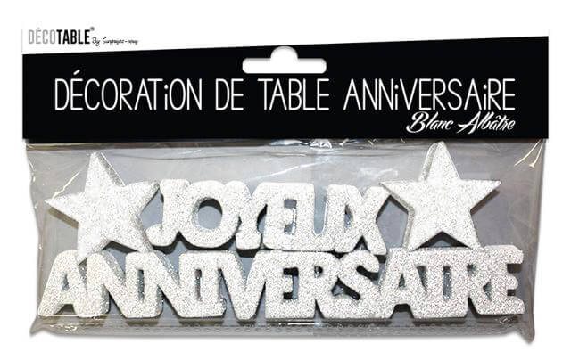 Lettre joyeux anniversaire etoile blanc