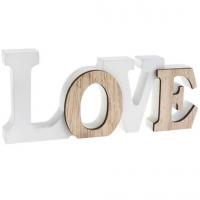 Lettre love amour mariage en bois blanc et naturel