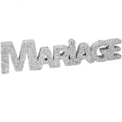 Lettre pailletee mariage argent