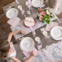 Licorne rose assiette