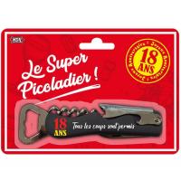 Limonadier decapsuleur tire bouchon anniversaire 18ans cadeau de fete humoristique