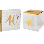 1 Pack urne et livre d'or anniversaire or et blanc 40ans REF/6186-6185