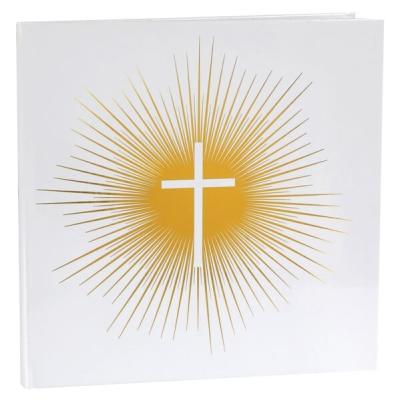 Livre d'or Communion croix blanc et or métallique (x1) REF/6848