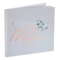 Livre d or mariage bucolique champetre banc et rose gold