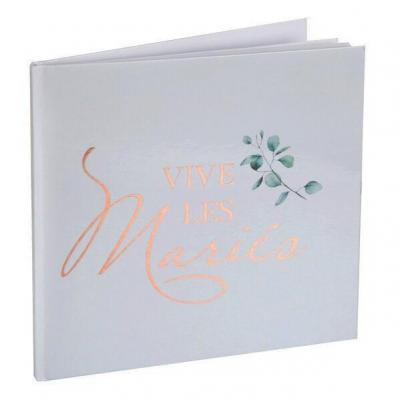 Livre d'or Bucolique mariage Champêtre blanc et rose gold (x1) REF/7291