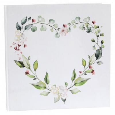 Livre d'or mariage Champêtre avec fleurs décoratives en coeur (x1) REF/6842