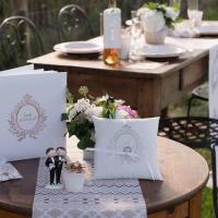 Livre d or mariage just married blanc et rose gold metallique