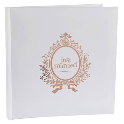 Livre d'or mariage Just Married blanc et rose gold métallique (x1) REF/6907