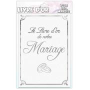 Livre d'or mariage alliances blanc et argent (x1) REF/LDORM
