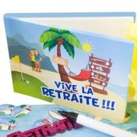 Livre d or vive la retraite multicolore pas cher