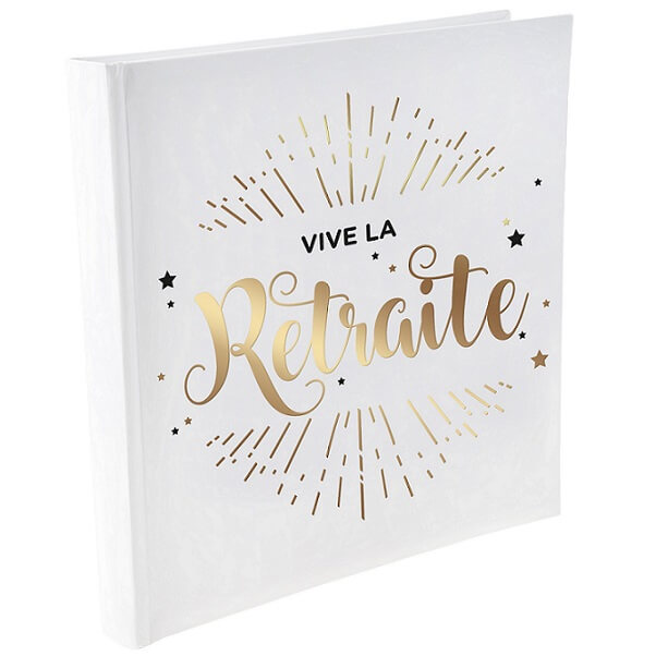 Livre d or vive la retraite or et blanc