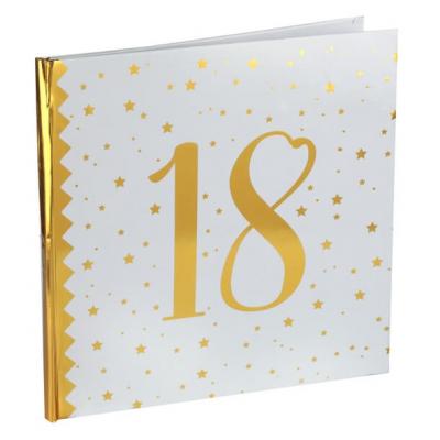 Livre d'or anniversaire blanc et or 18ans (x1) REF/6185