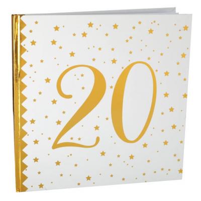 Livre dor anniversaire 20ans blanc et or