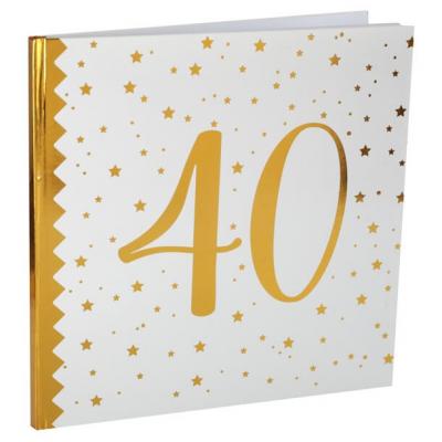 Livre d'or anniversaire blanc et or 40ans (x1) REF/6185