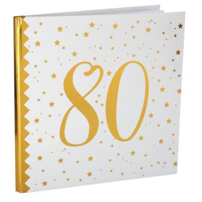 Livre d'or anniversaire blanc et or 80ans (x1) REF/6185