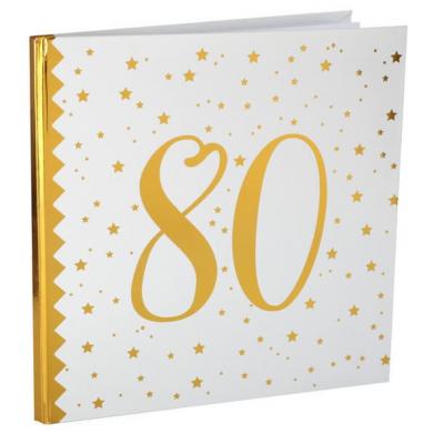 Livre dor anniversaire 80ans blanc et or