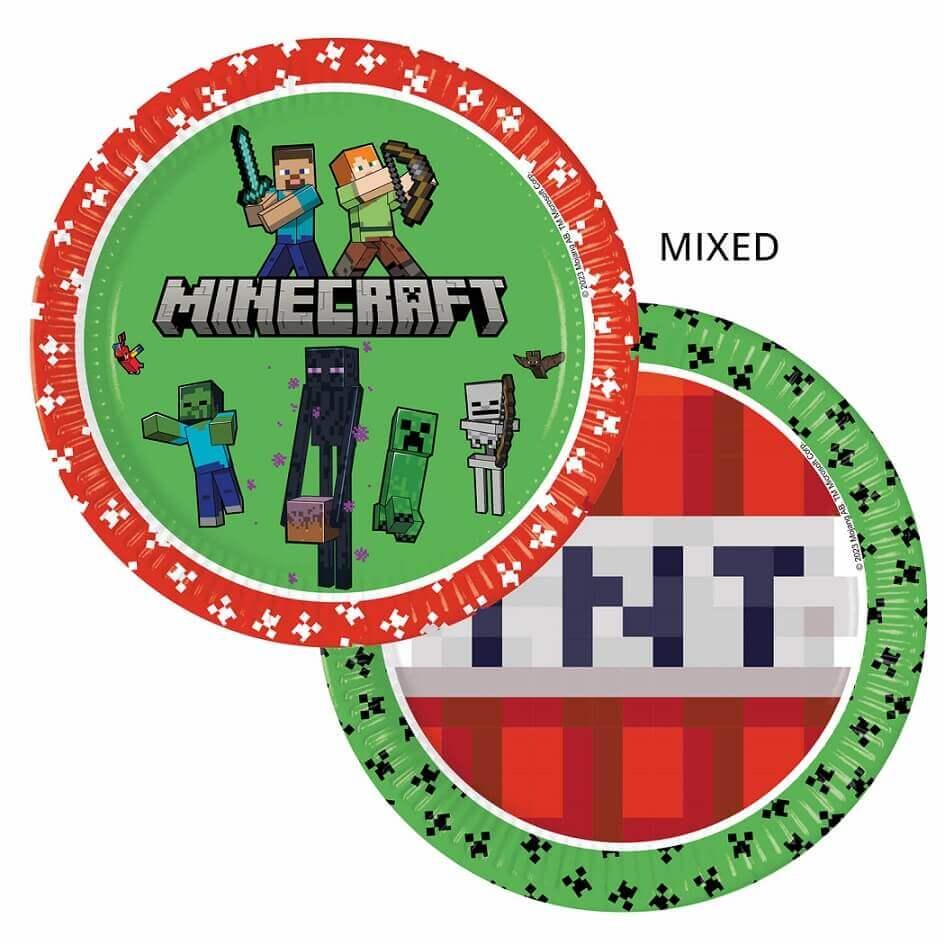 Lmnc95441 assiette anniversaire enfant 23cm minecraft