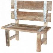 Location banc en bois naturel vieilli et metal