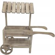 Location chariot candy bar de table en bois naturel