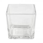 Location mariage vase carre en verre transparent