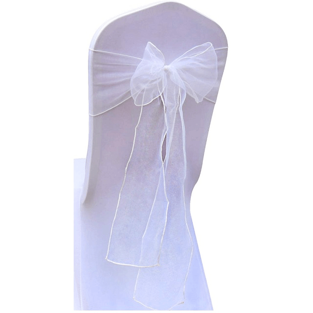 Location noeud de chaise organza blanc