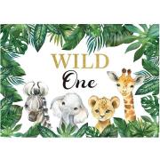 Location toile photo anniversaire enfant jungle animaux