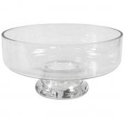 Location vase transparent coupe sur pied en verre