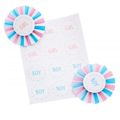 Lot 6 badges 12 stickers boy girl dia 8cm