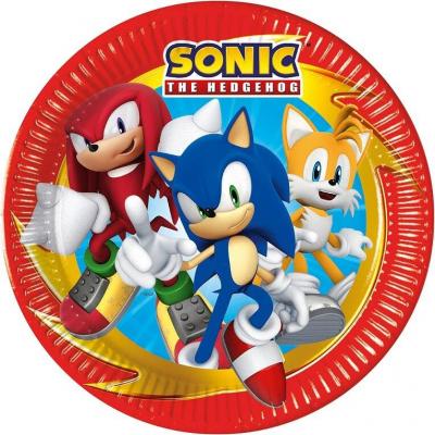 8 Assiettes en carton anniversaire: Sonic, the hedgehog 23cm SEGA REF/LSON95645