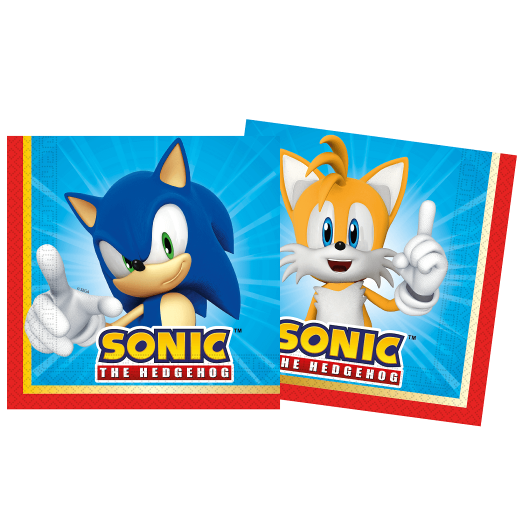 Serviette anniversaire: Sonic, the hedgehog REF/LSON95651