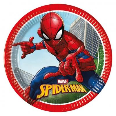 8 Assiettes en carton anniversaire: Marvel, Spiderman crime fighter 23cm REF/LSPI93863