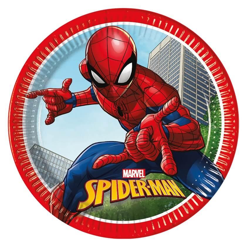 Lspi93863 licence marvel spiderman anniversaire assiette carton