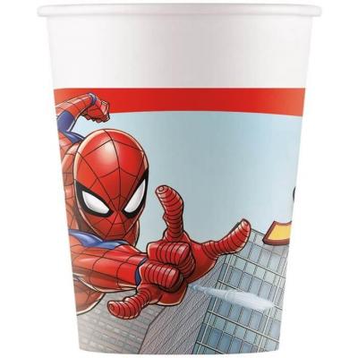8 Gobelets en carton anniversaire: Marvel, Spiderman crime fighter 25cl REF/LSPI93864