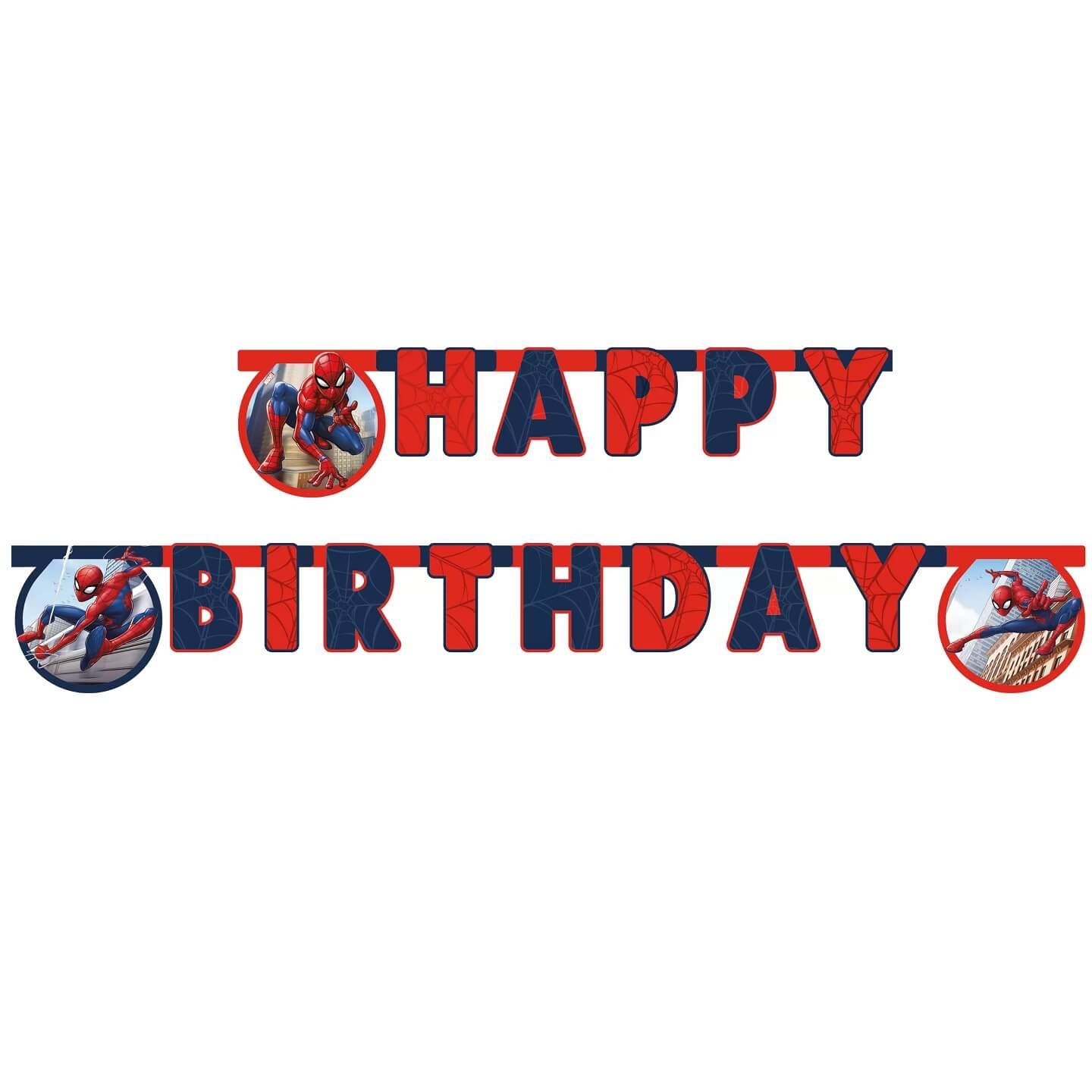 Lspi93868 guirlande fanion anniversaire marvel spiderman