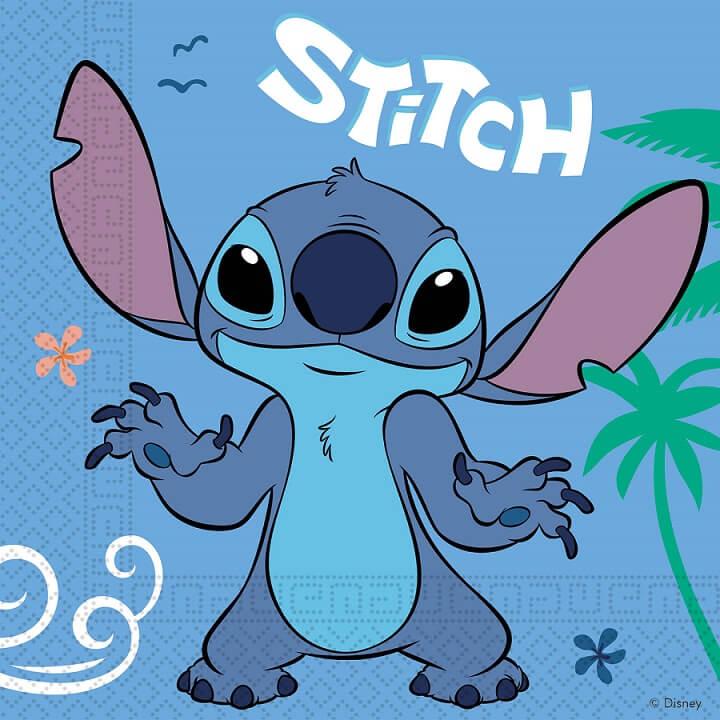Lsti96796 serviette de table anniversaire papier stitch disney