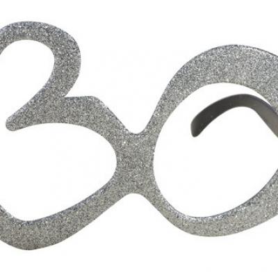 Lunette anniversaire argent pailletée 30ans (x1) REF/98130