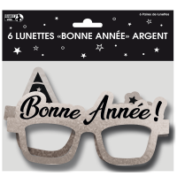 Lunette carton bonne annee nouvel an argent