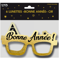 Lunette carton bonne annee nouvel an dore or