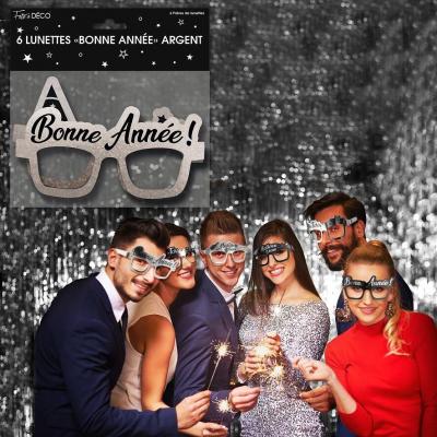 Lunette carton bonne annee nouvel an argent